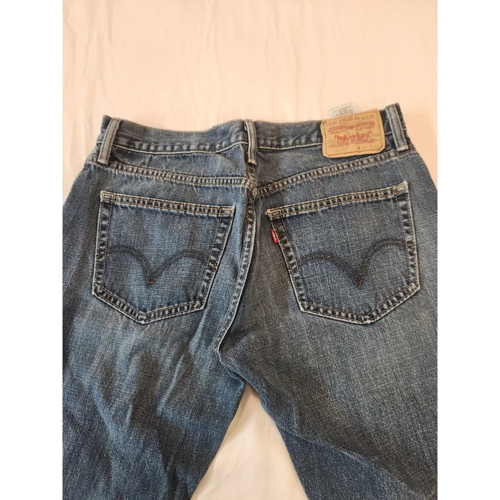 Levis 514 Slim Straight Jeans Mens 34x32‎ Medium Wash Blue Denim Rugged Casual